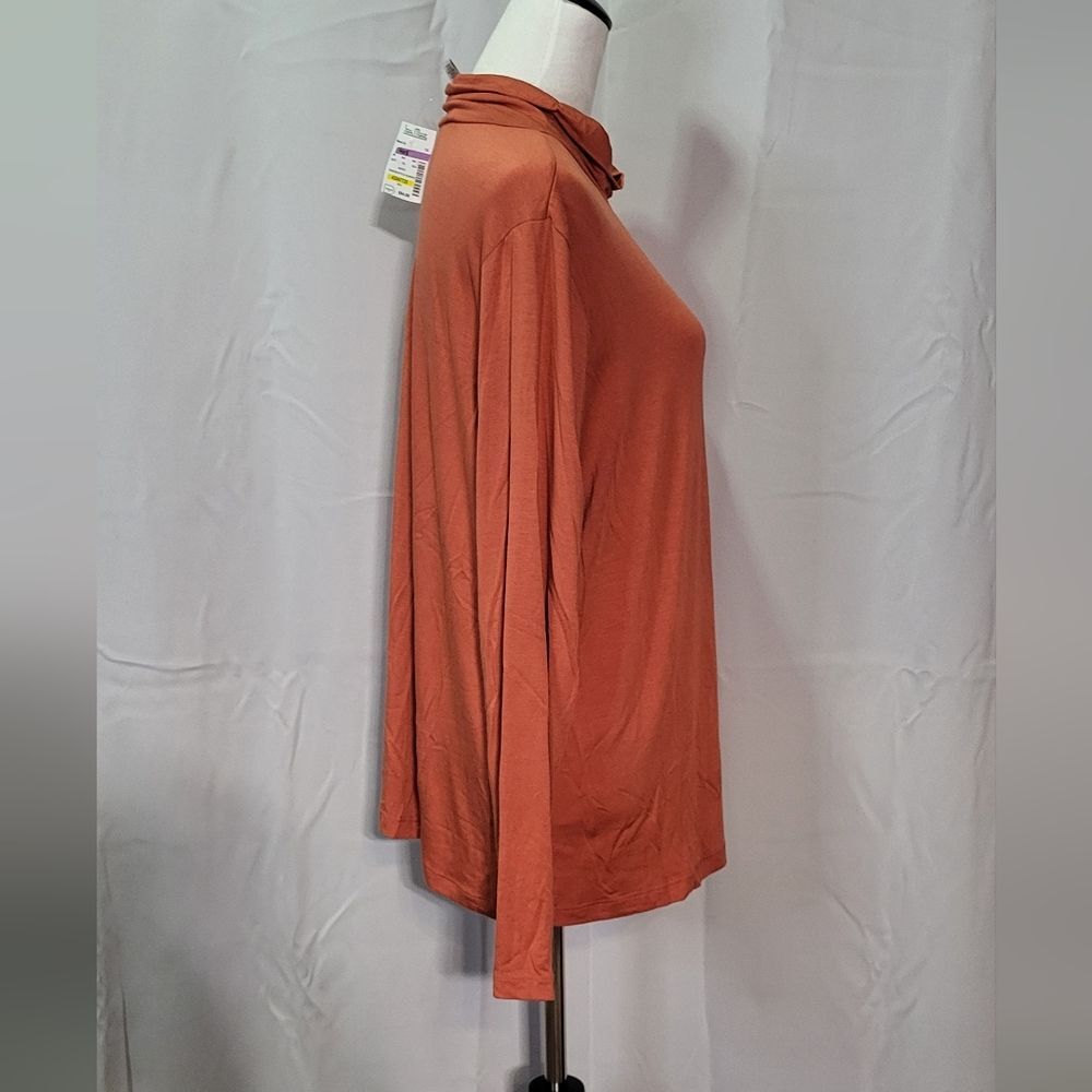 Jillian Nicole Women's NWT Orange Turtleneck Long Sleeve Top Size 1X - Picture 4 of 10